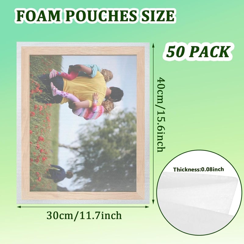 ALISWAT 50 Pack Foam Pouches 12x16 Inch, Cushion Foam Pouch Protect Fragile Items, Packing Foam Wrap Pouches for Moving, Storing and Packing supplies Protect Glasses, China and Dishes - Image 2